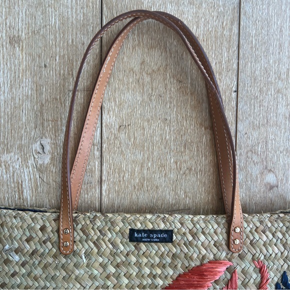 Kate Spade Reyna Cape Cod Straw Lobster Woven Tote Vintage RARE - Picture 7 of 12